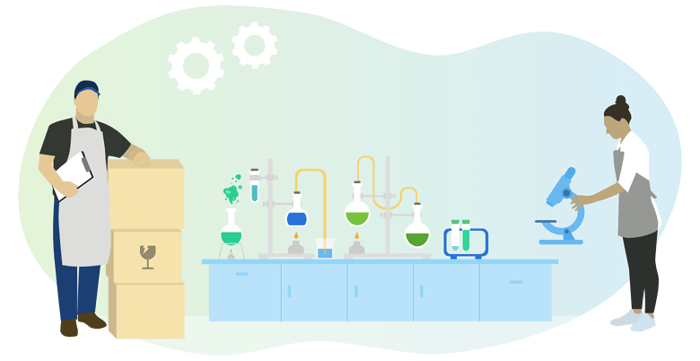 Illustration of setting up new lab